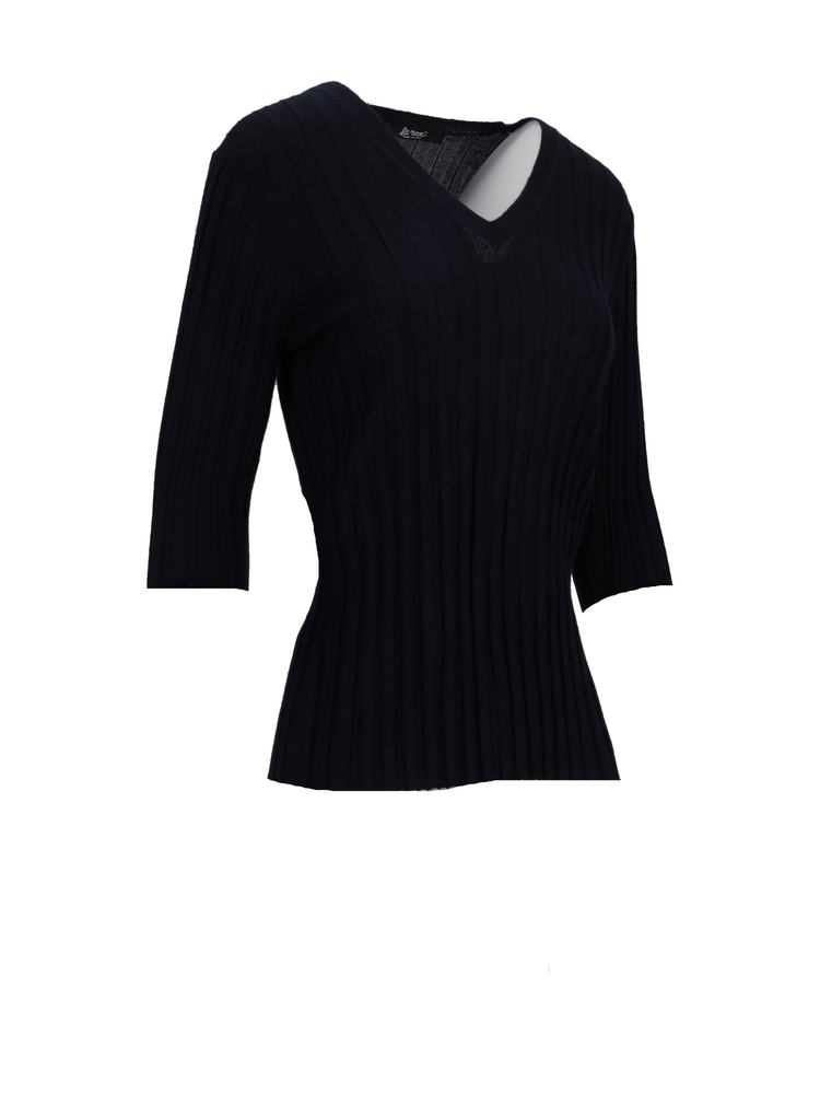 LA ROSE V neck cash/silk sky