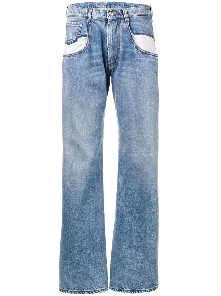 contrast-pocket straight-leg jeans