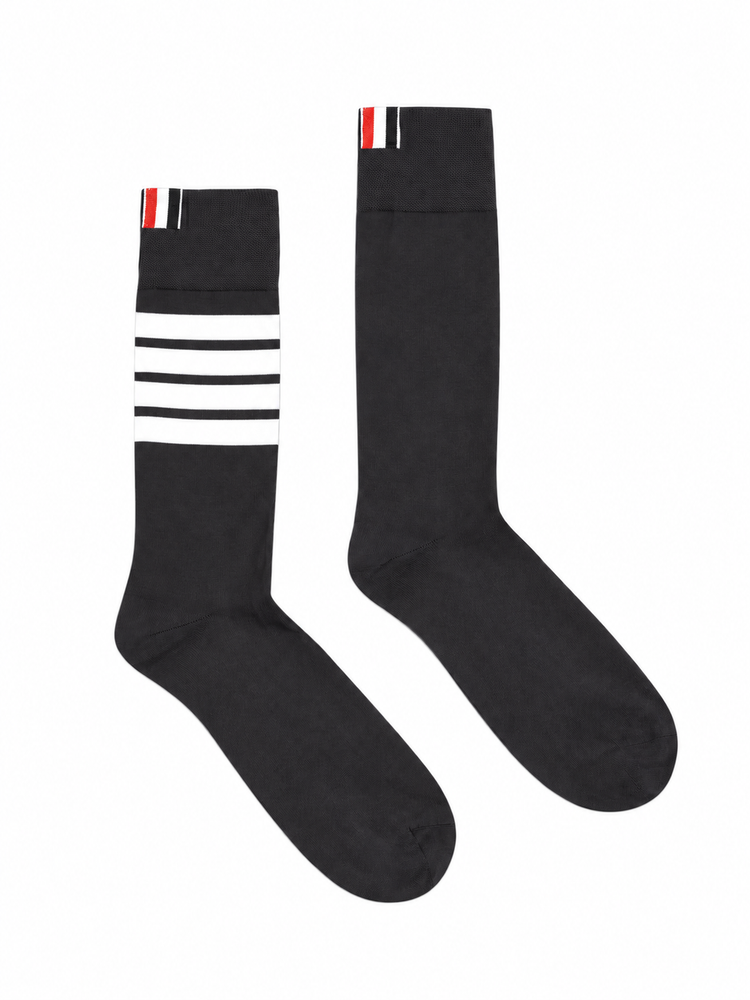 MID CALF SOCKS W/ 4BAR IN LIGHTWEIGHT COTTON