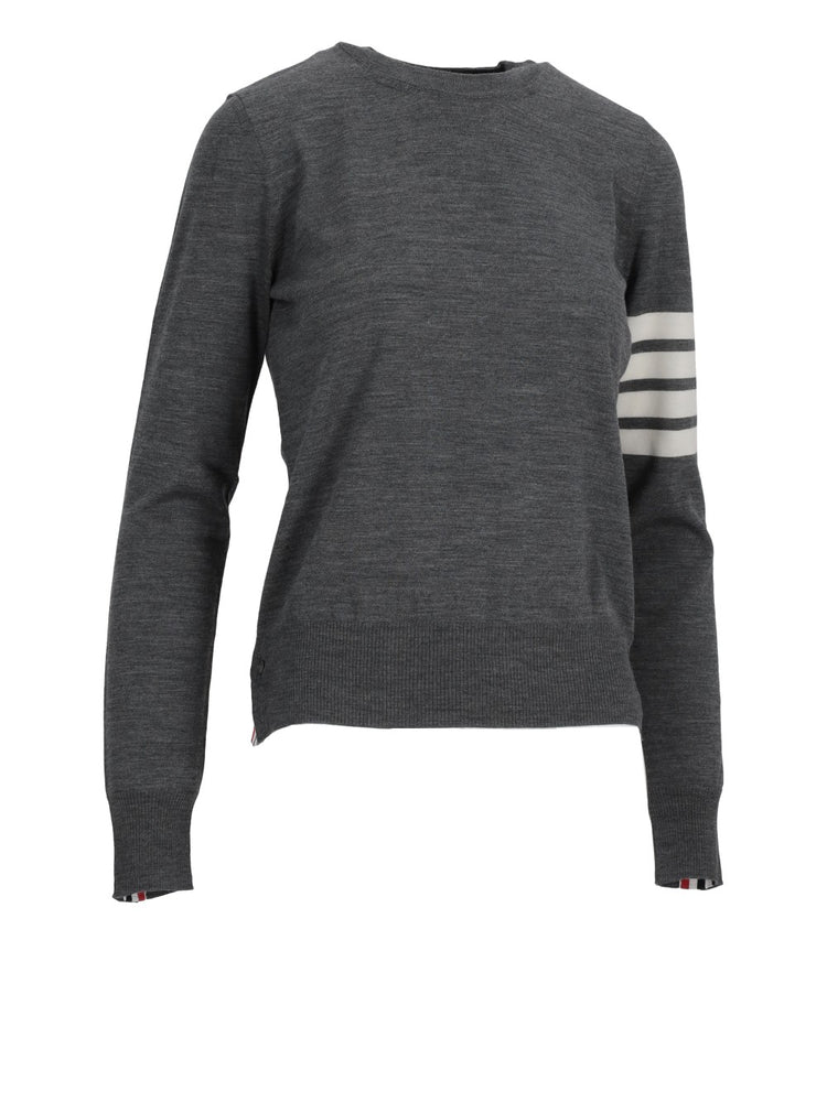 RELAXED FIT PULLOVER W/ 4 BAR IN FINE MERINO WOOL