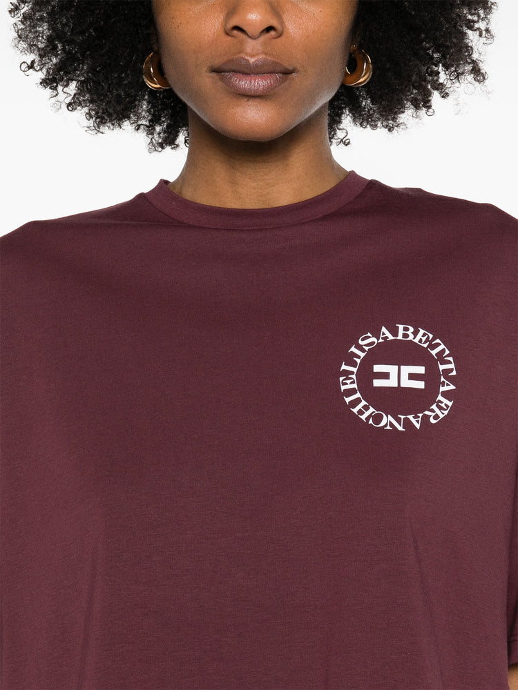 cropped logo-print T-shirt