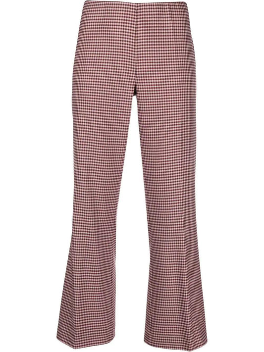 PAROSH houndstooth flared trousers