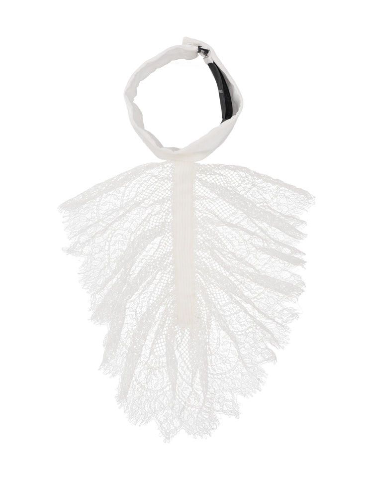 BRITTEN HIGH NECK COLLAR WITH LACE RUFFLES PLEATED