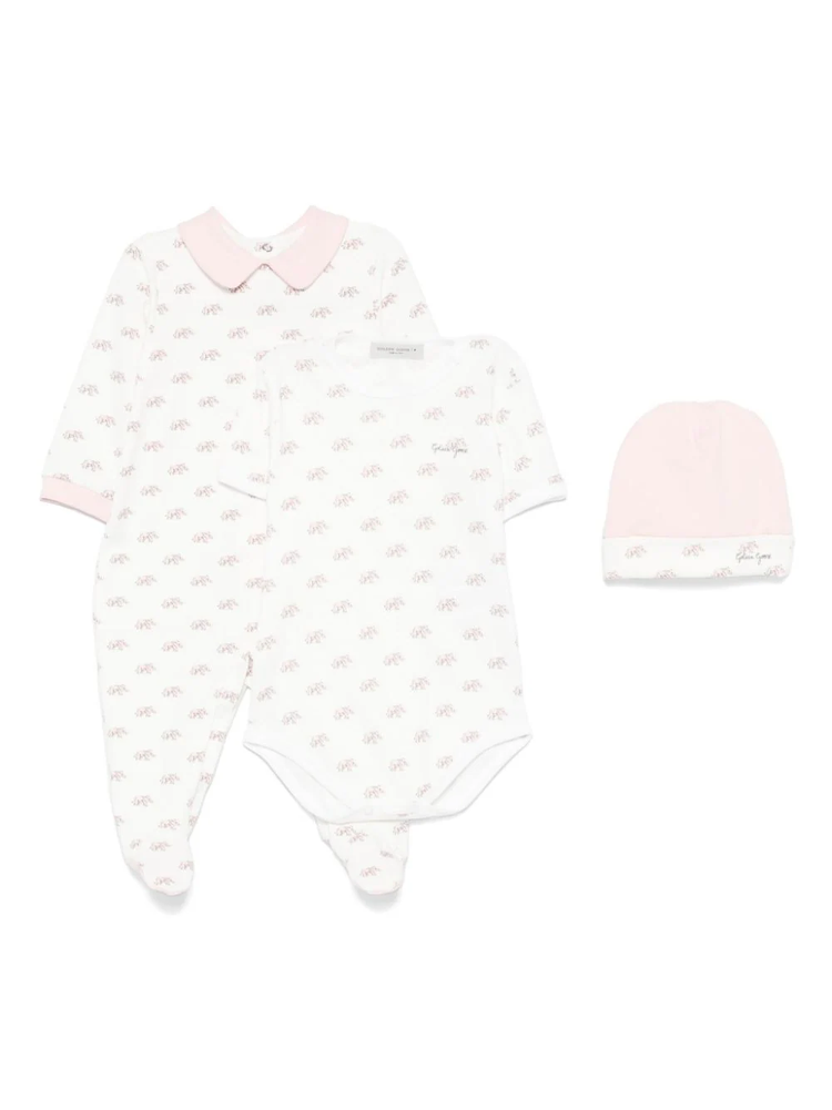 Kids elephant-print babygrow set