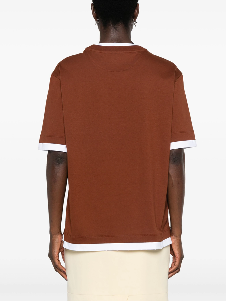 layered cotton T-shirt