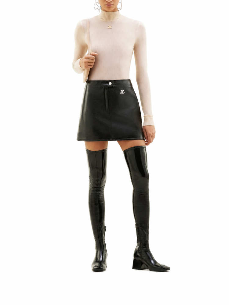 REEDITION VINYL MINI SKIRT