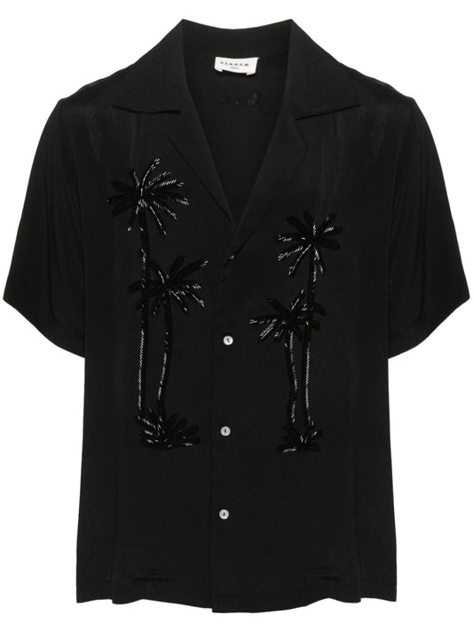 palm-tree embellished shirt