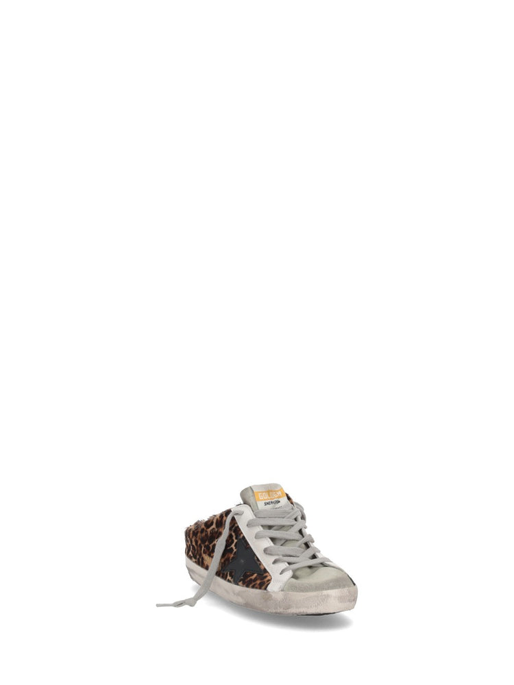 SUPER-STAR SABOT LEOPARD HORSY UPPER SUEDE TOE LEATHER STAR