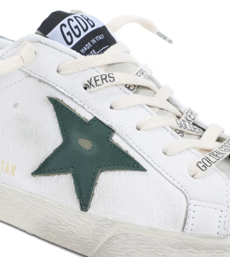 SUPER STAR NAPPA UPPER SUEDE TOE AND TONGUE LEATHER STAR PRINTED LEATHER HEEL