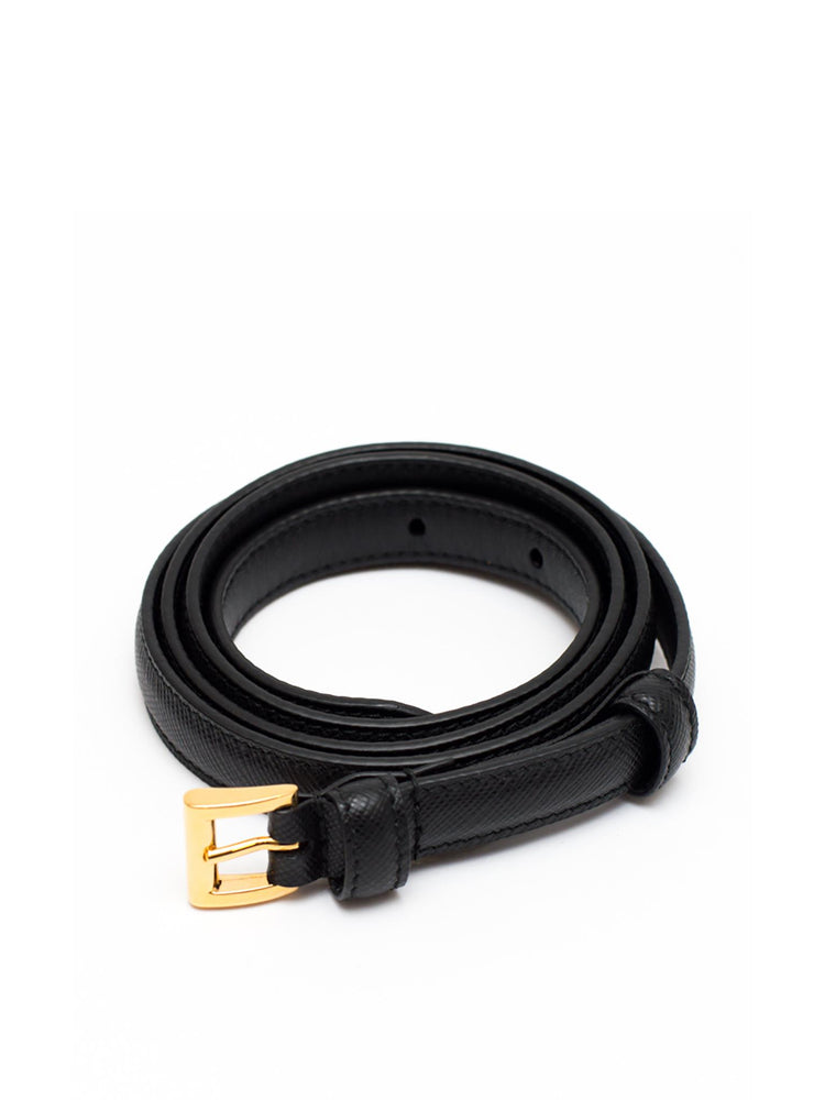 PRADA 1cm saffiano leather belt black