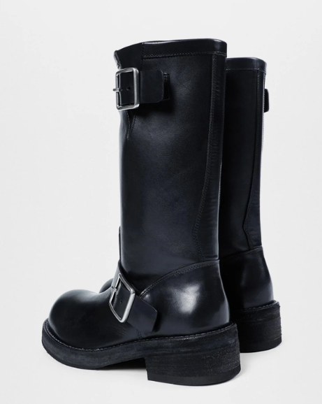 SARITH ENGINEER BIKER BOOTS WITH BUCKLES TUXON