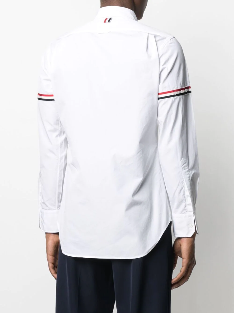 THOM BROWNE RWB stripe detail sleeve shirt