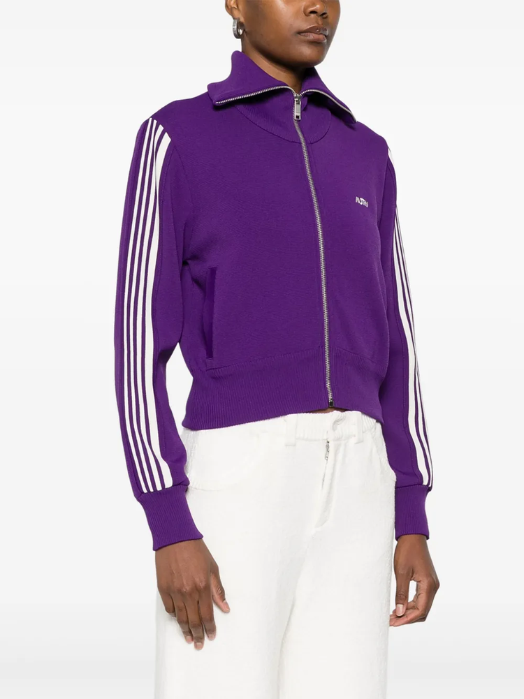 knitted zip-up sweatshirt