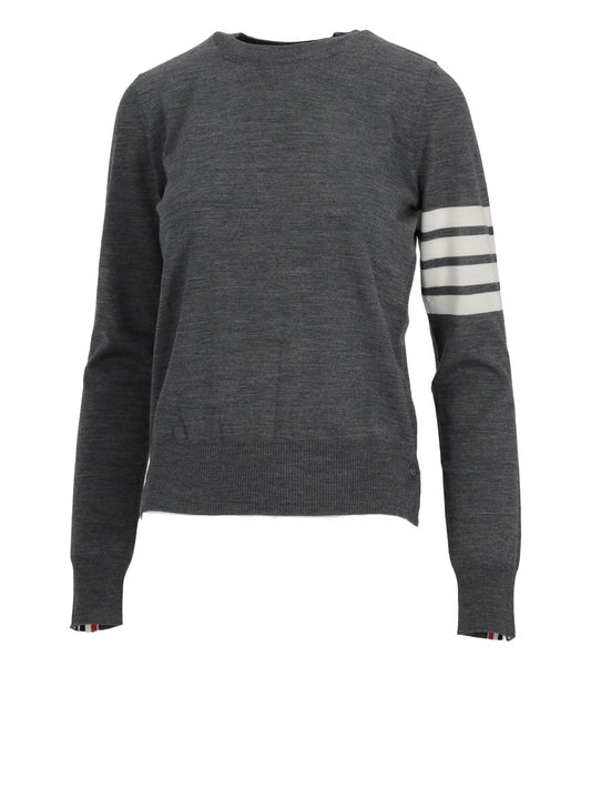 RELAXED FIT PULLOVER W/ 4 BAR IN FINE MERINO WOOL