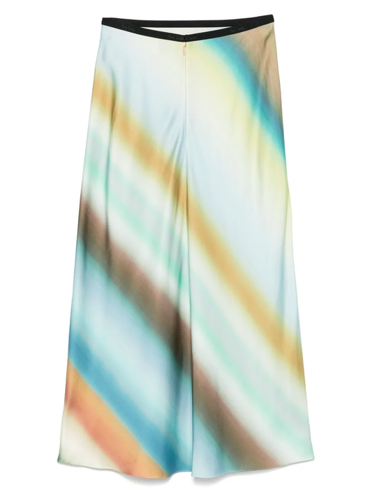 watercolour-effect midi skirt