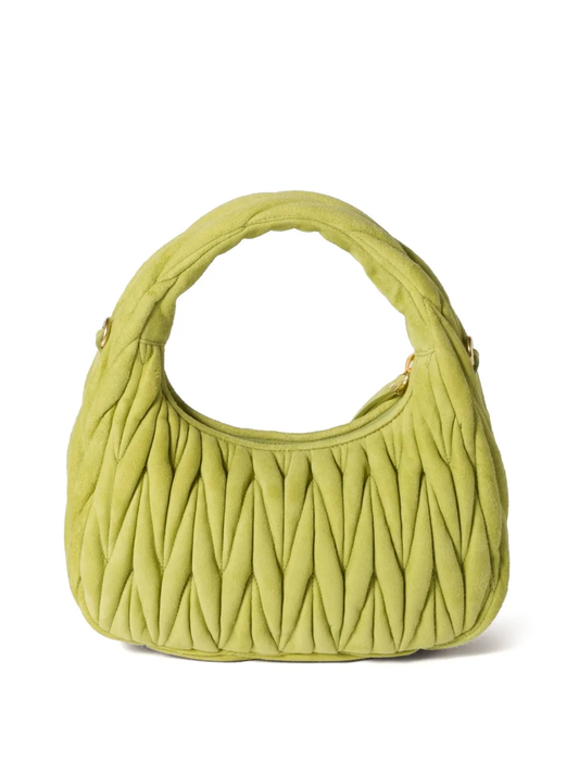 Wander matelassé suede hobo bag