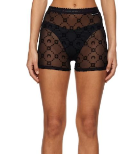 MOONOGRAM MESH FLOCK BIKER SHORTS