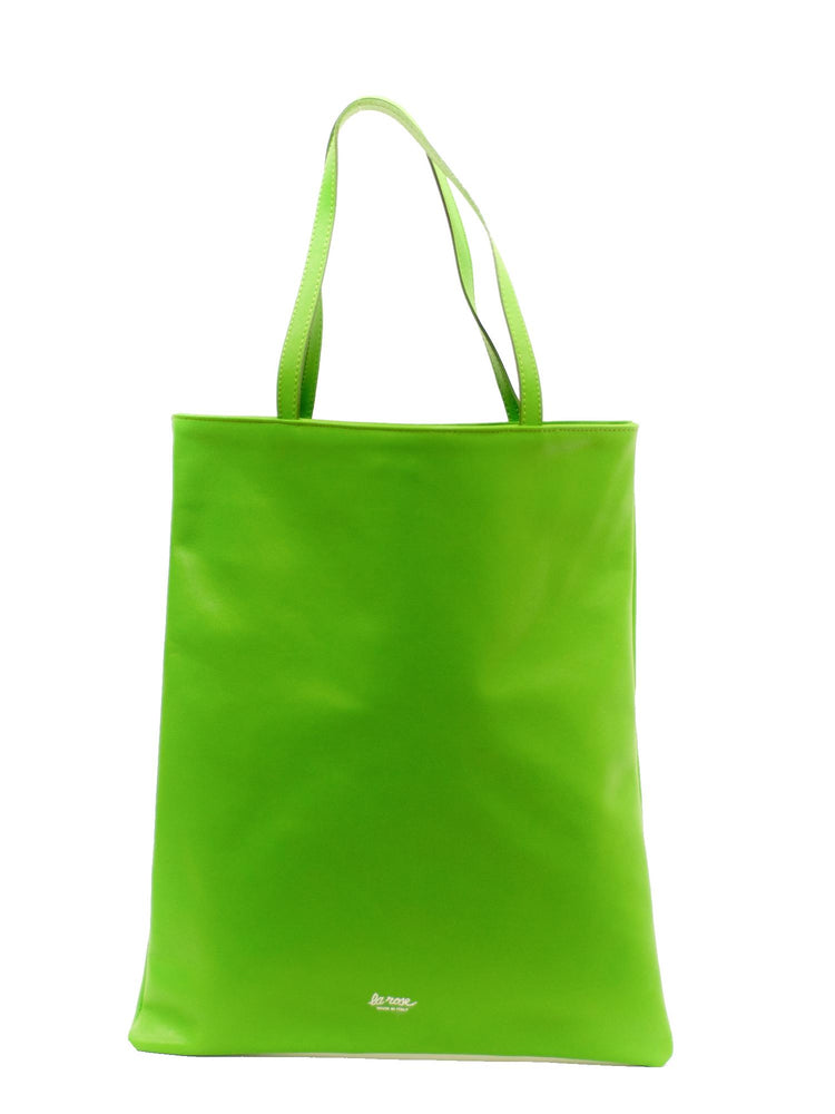 LA ROSE leather tote bag ivory
