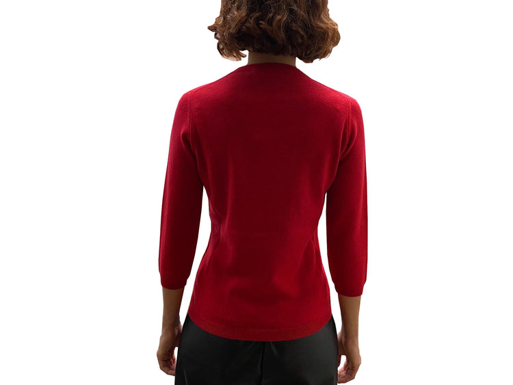 LA ROSE maglia 3/4 cashmere rosso