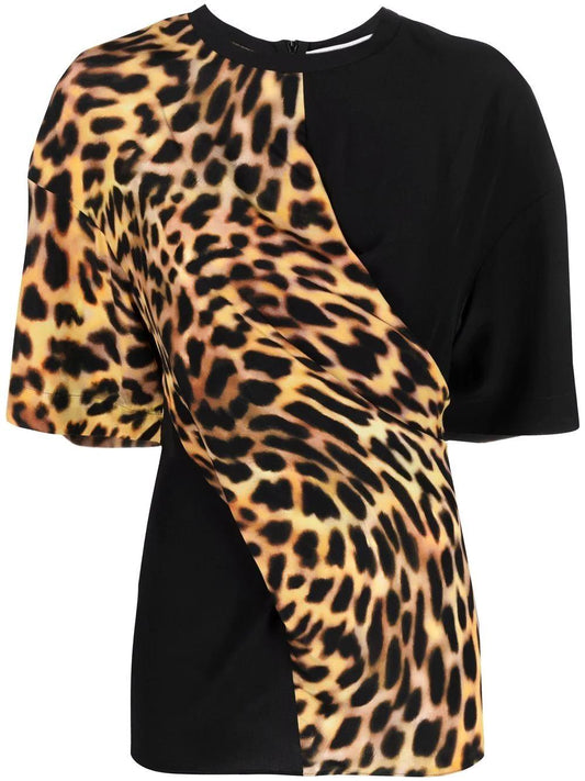 STELLA McCARTNEY cheetah print panel T-shirt