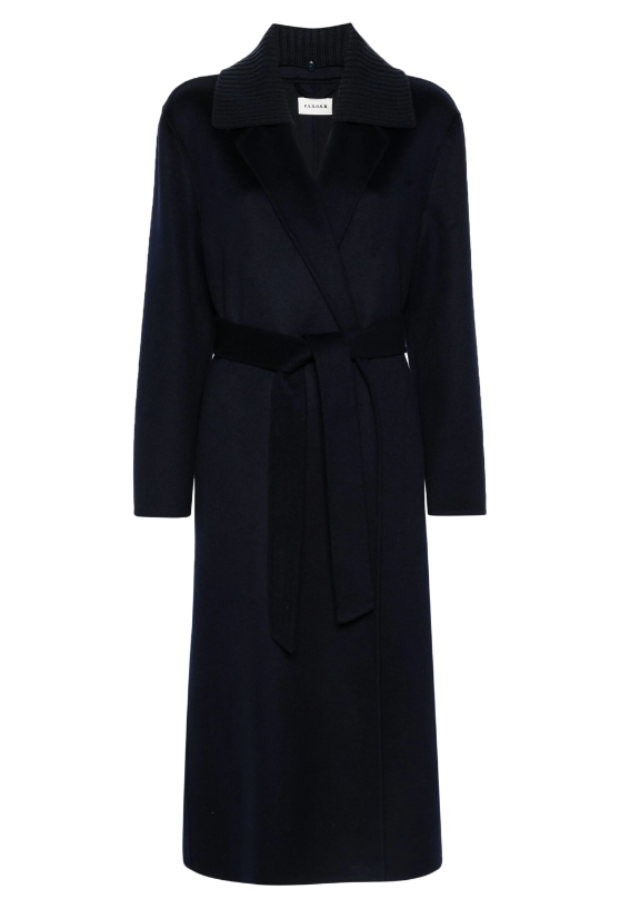 Leak belted mid-length coat