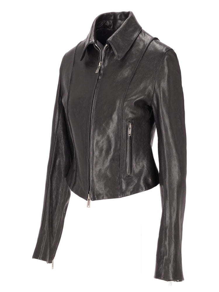 ESTER LEATHER BIKER JACKET VINTAGE LUX GRAINED LEA