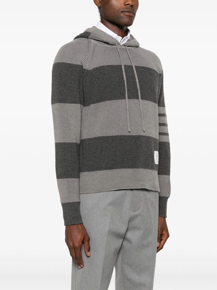 striped knitted hoodie