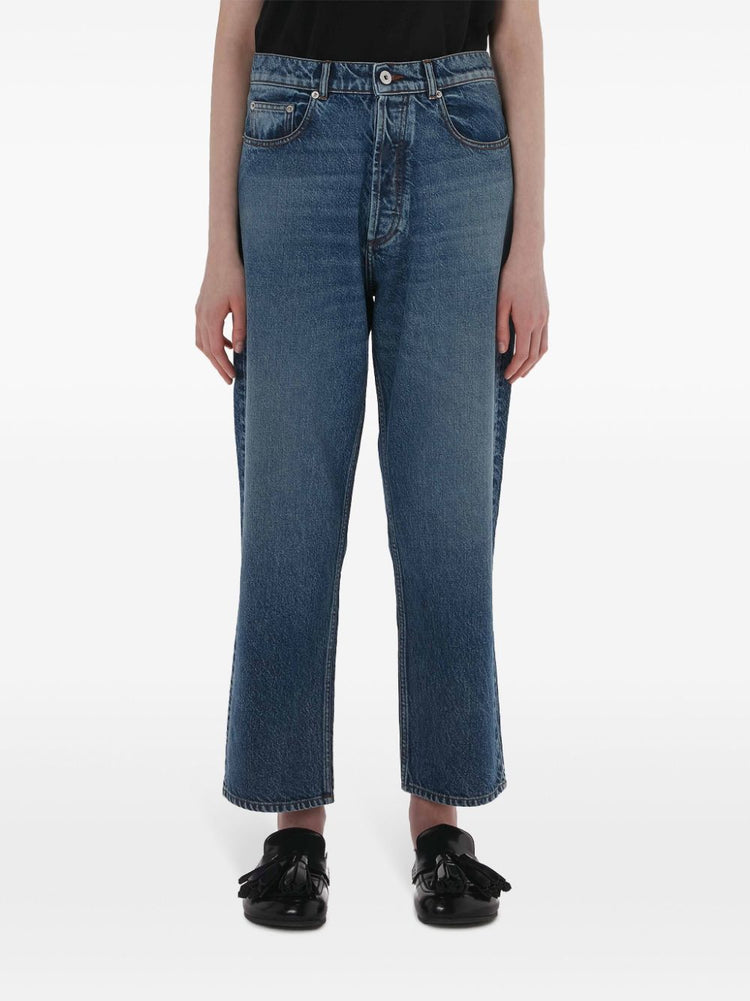 cropped straight-leg jeans