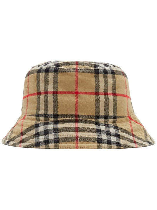 Vintage Check cotton bucket hat