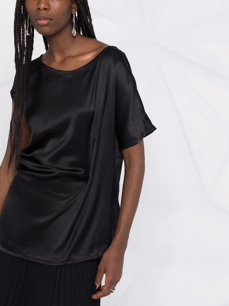 ANN DEMEULEMEESTER asymmetrical silk blouse