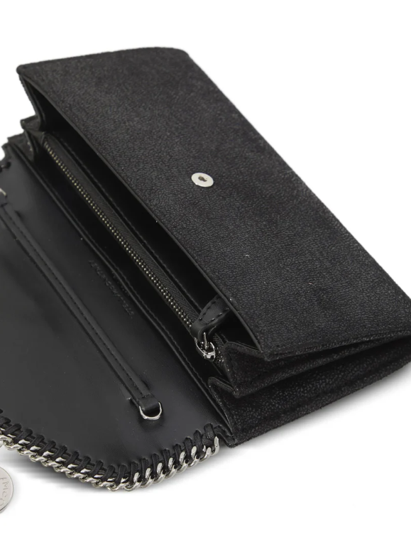 FALABELLA CONTINENTAL WALLET WITH CHAIN ECO SHAGGY DEER W/RUTHENIUM CHAIN