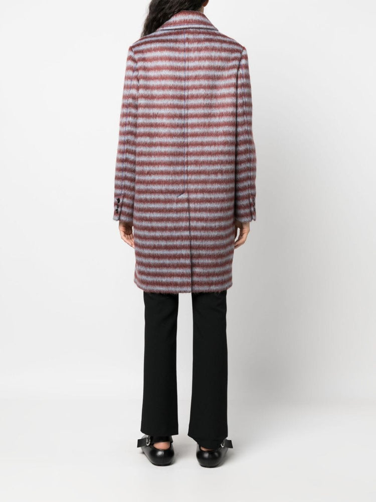 MARNI brushed striped single-breasted coat