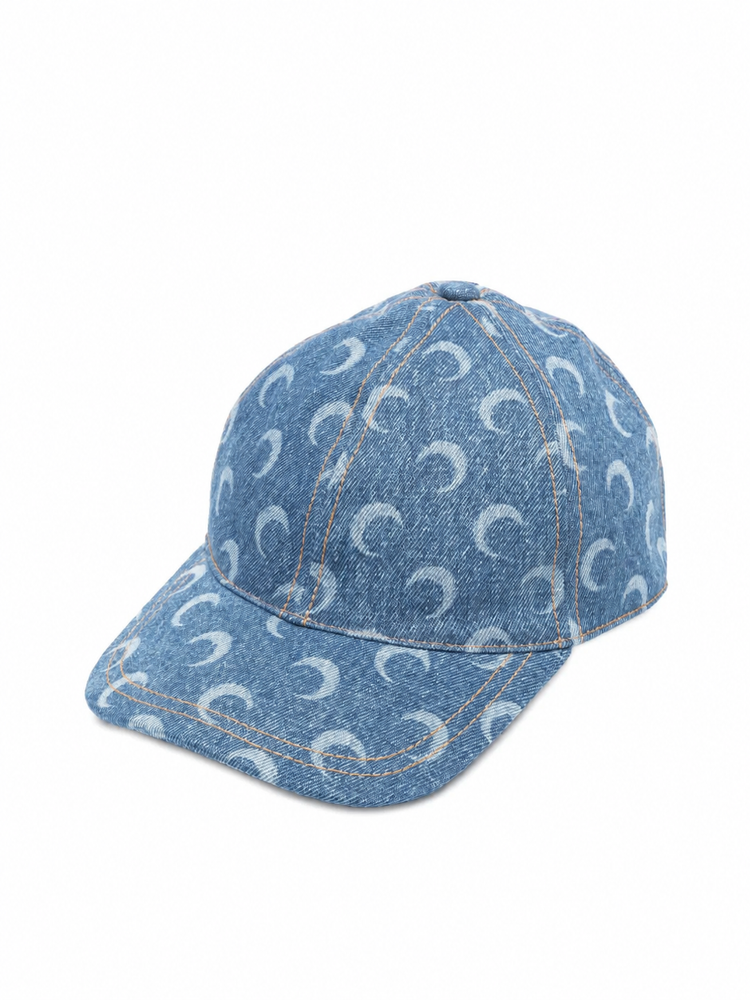 LIGHT BLUE DENIM MOON BASEBALL CAP