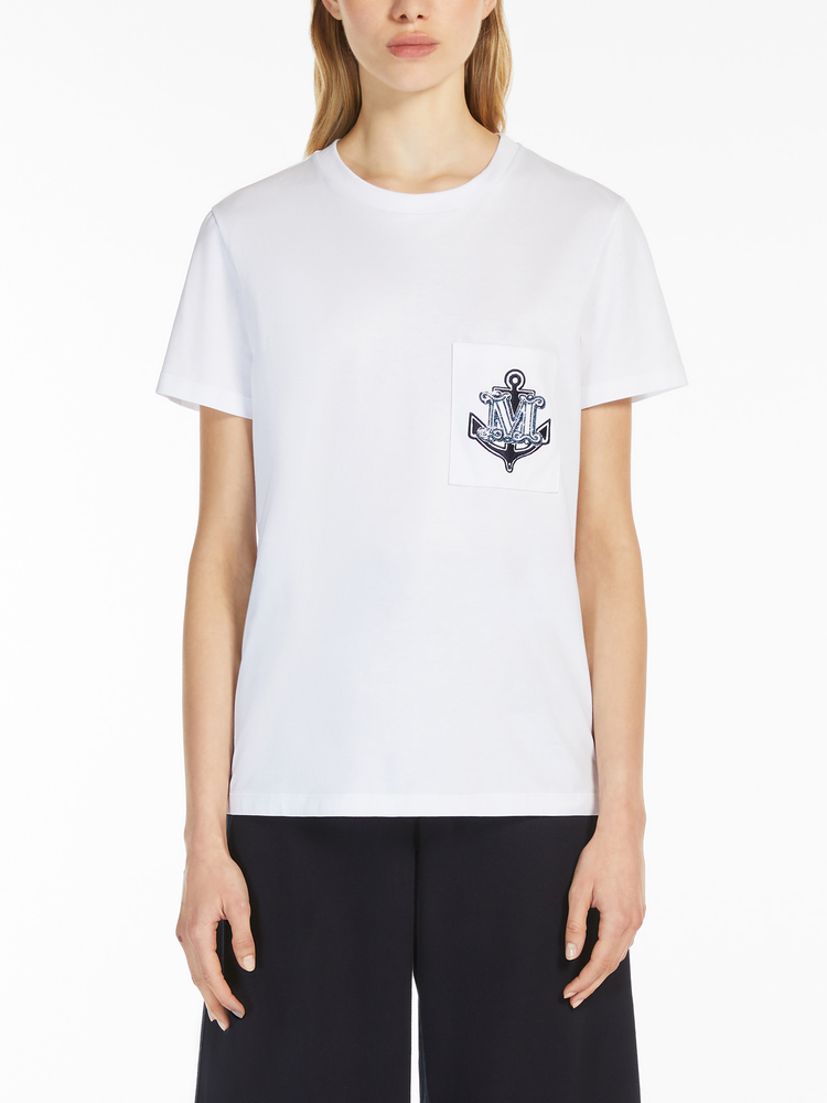 Acacia jersey t-shirt with embroidery