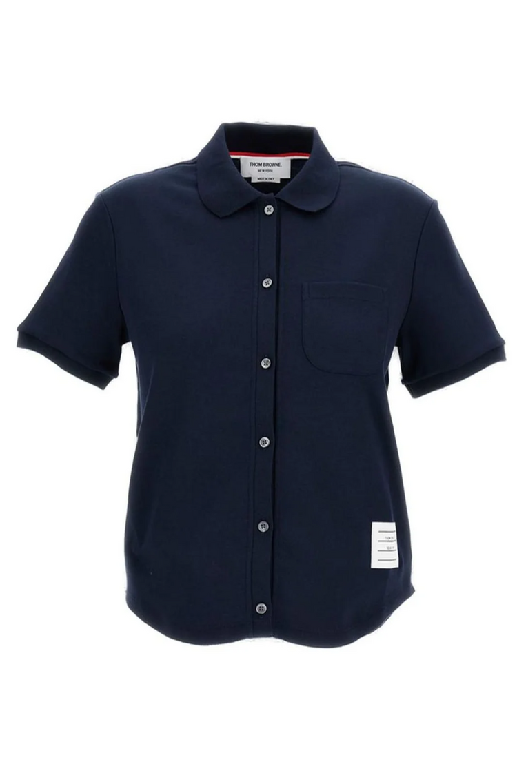 SS ROUND COLLAR RIB CUFF BUTTON DOWN SHIRT IN COTTON MILANO