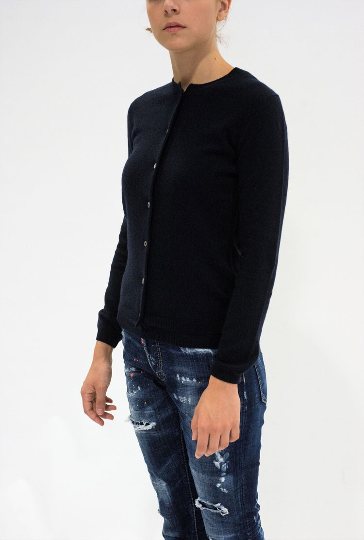 LA ROSE cardigan cashmere grigio melange