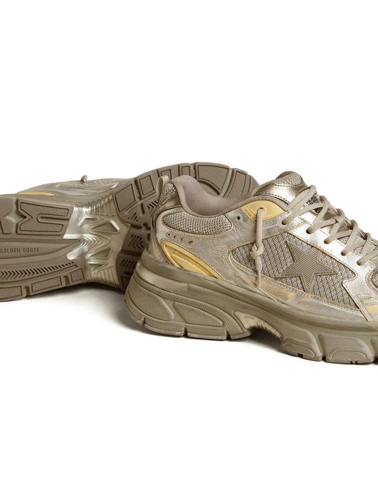 LIGHTSTAR LAMINATED LEATHER SUEDE AND NET UPPER TPU STAR NET HEEL AND SPUR