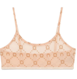MOONOGRAM MESH FLOCK BRALETTE