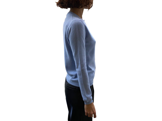 LA ROSE cardigan cashmere celeste