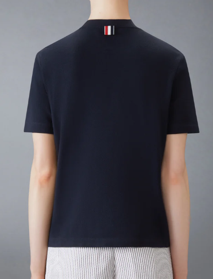 SHORT SLEEVE TEE W/ ENGINEERED 4 BAR STRIPE IN CLASSIC PIQUE