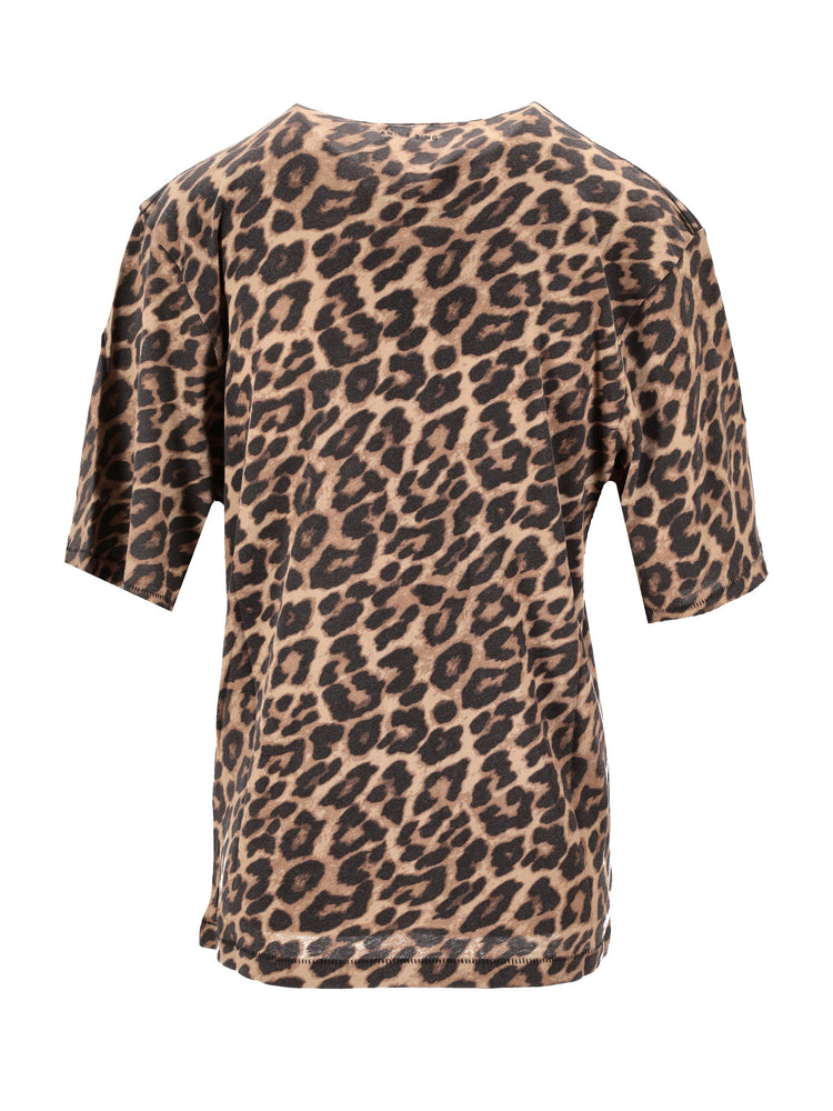 AVI TEE - BLACK AND BROWN LEOPARD
