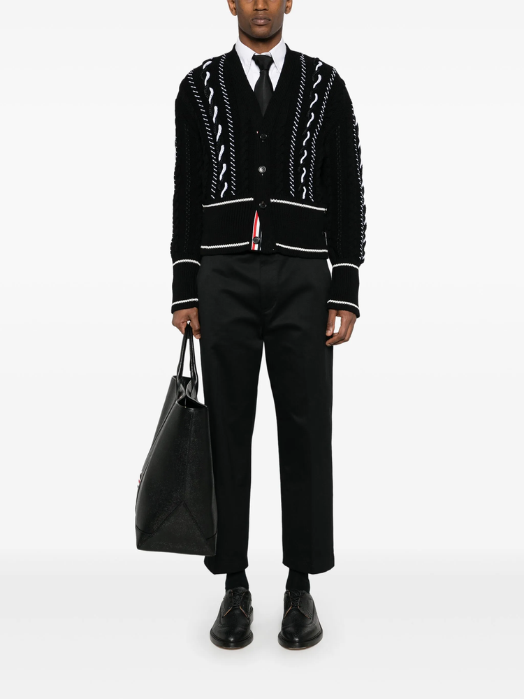 cotton straight-leg trousers