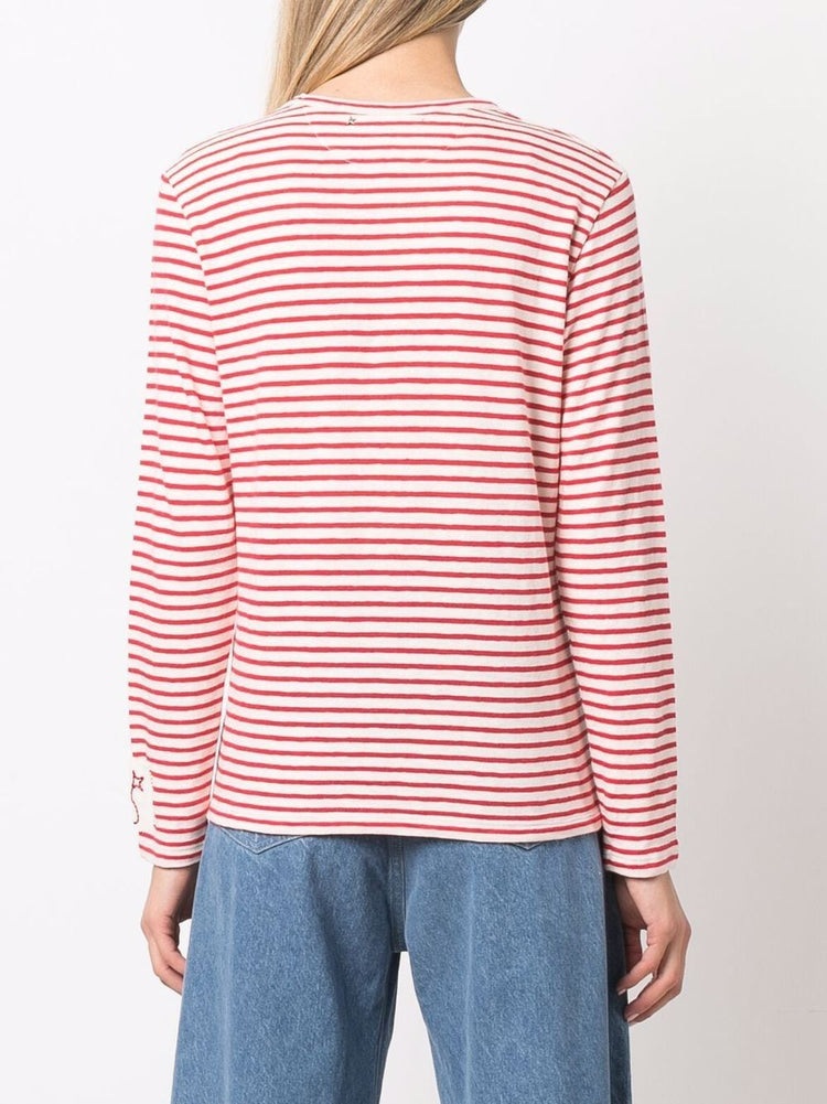 star-print striped long-sleeved T-shirt