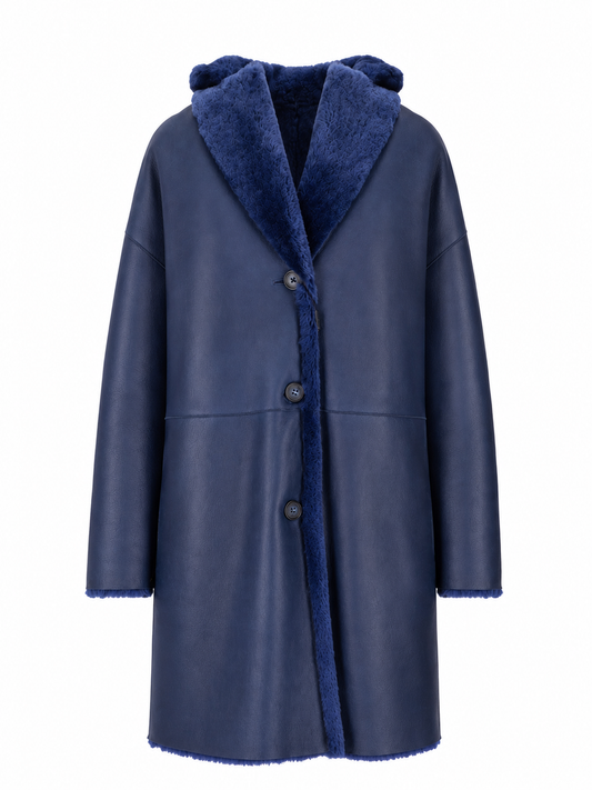LA ROSE montone lungo bluette
