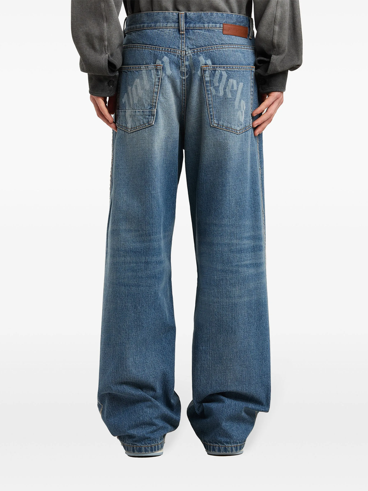 curved logo loose-fit 5 pockets jeans