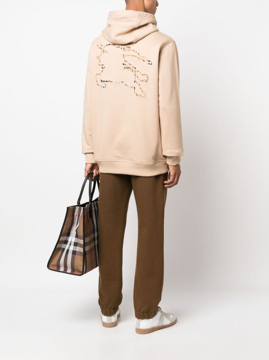 BURBERRY logo-embroidered cotton hoodie