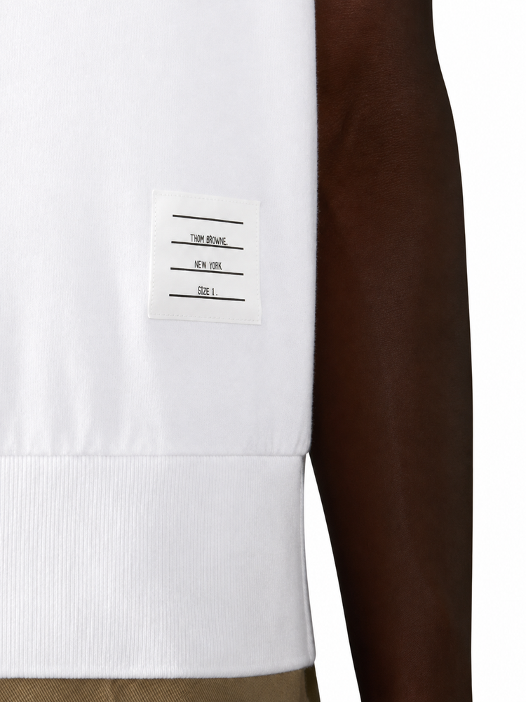 GARMENT DYED SHORT SLEEVE RIB CUFF TEE IN MED WEIGHT JERSEY W/ OVERDYED 4 BAR