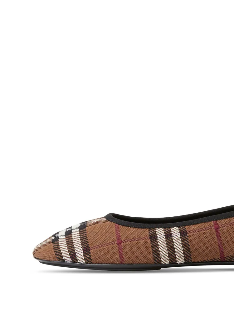 Burberry check-print ballerina shoes