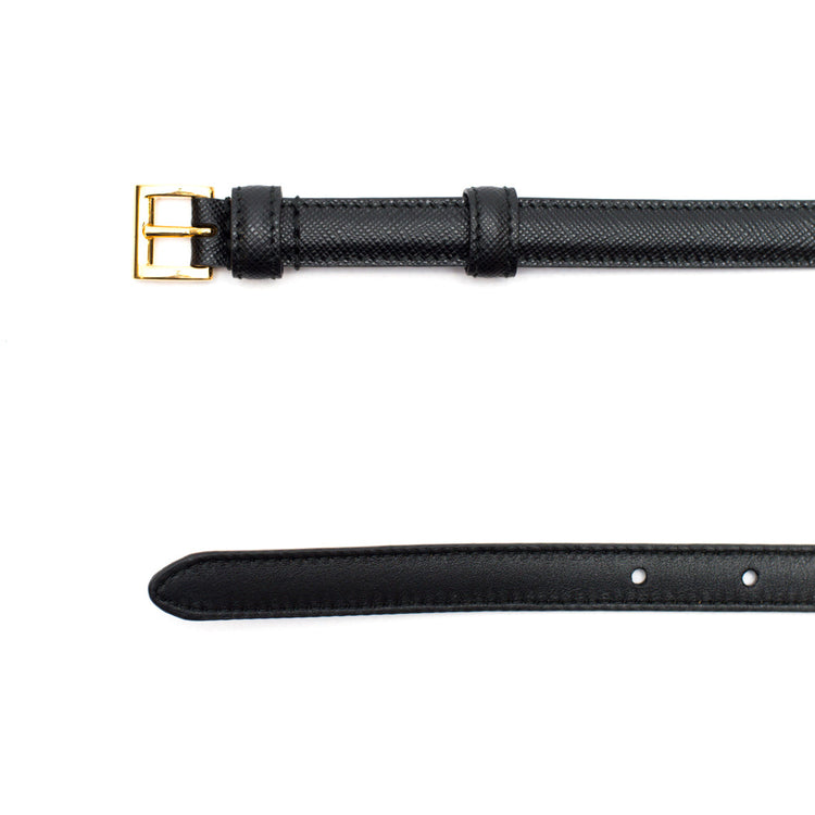PRADA 1cm saffiano leather belt black