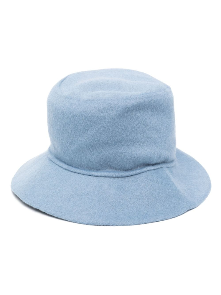 wide-brim wool bucket hat